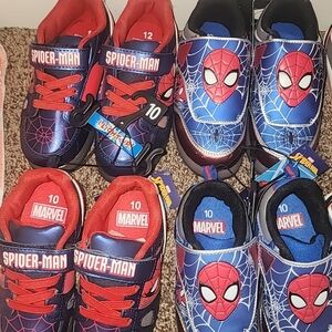 Two pairs of Marvel Spider-Man Red and Blue Kids' Sneakers